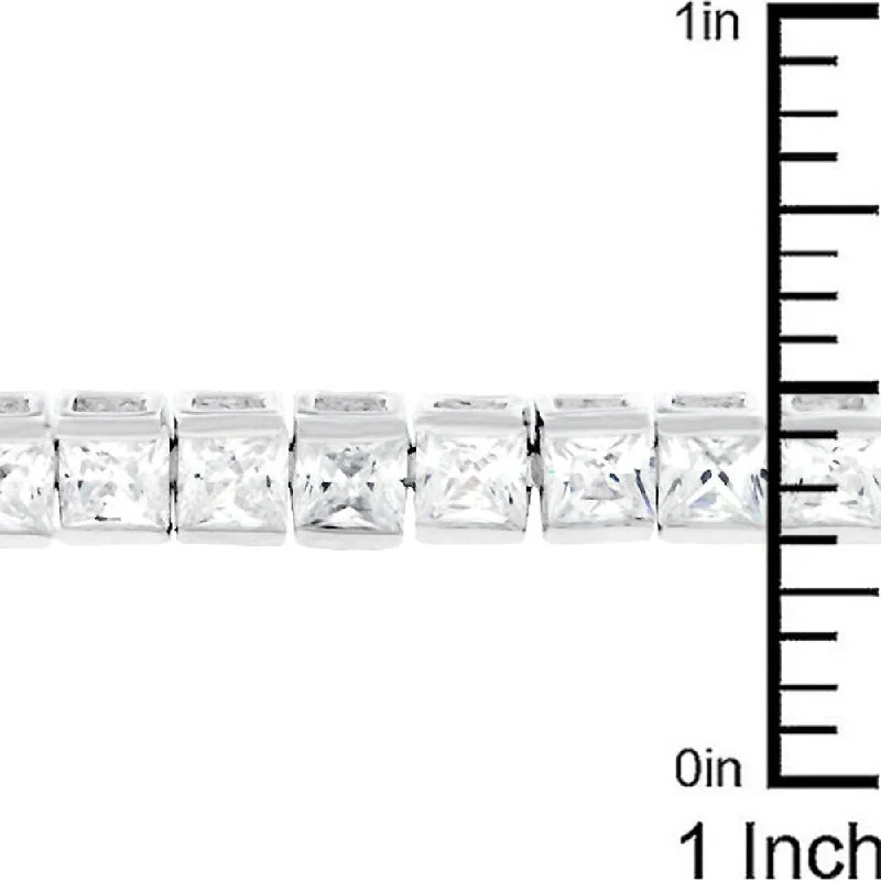 Victorian style bangles-Clear Cubic Zirconia Tennis Bracelet Trendy Women's Jewelry Piece - 7.25 Inch