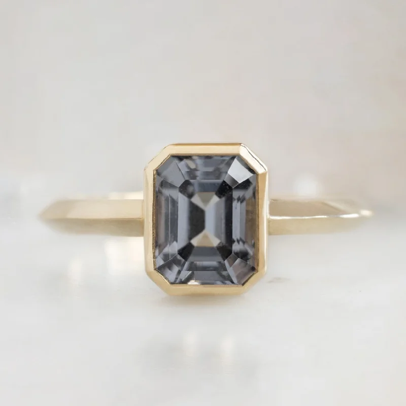 Crystal-wrapped engagement rings-The Hazel Ring | 1.72ct Emerald Cut Spinel in 14K Yellow Gold