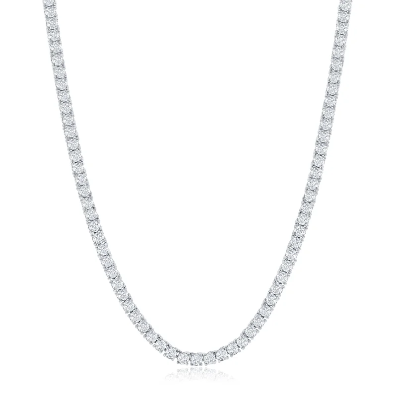 Brushed gold necklaces-Kaylee 18k White Gold Plated Necklace with Simulated Diamond Crystal