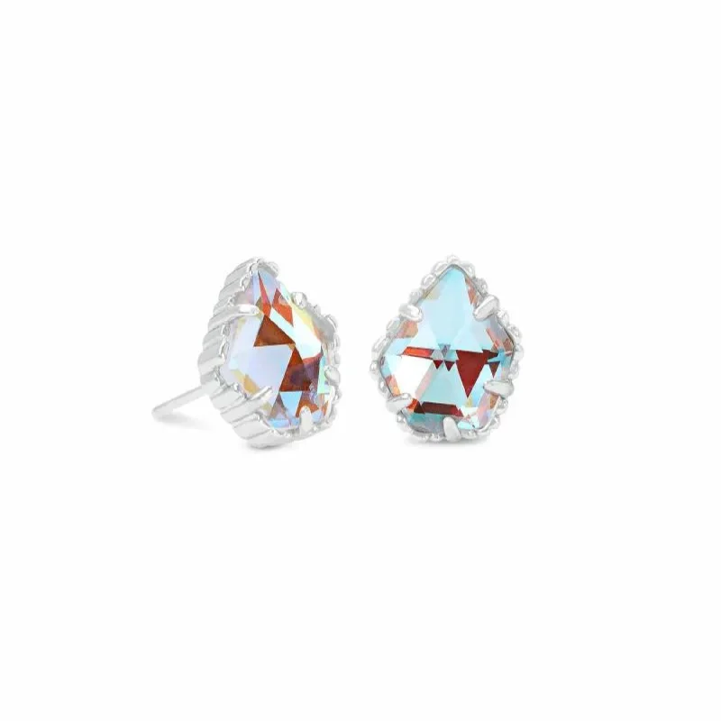 Sea motif earrings-Kendra Scott | Tessa Silver Stud Earrings in Dichroic Glass