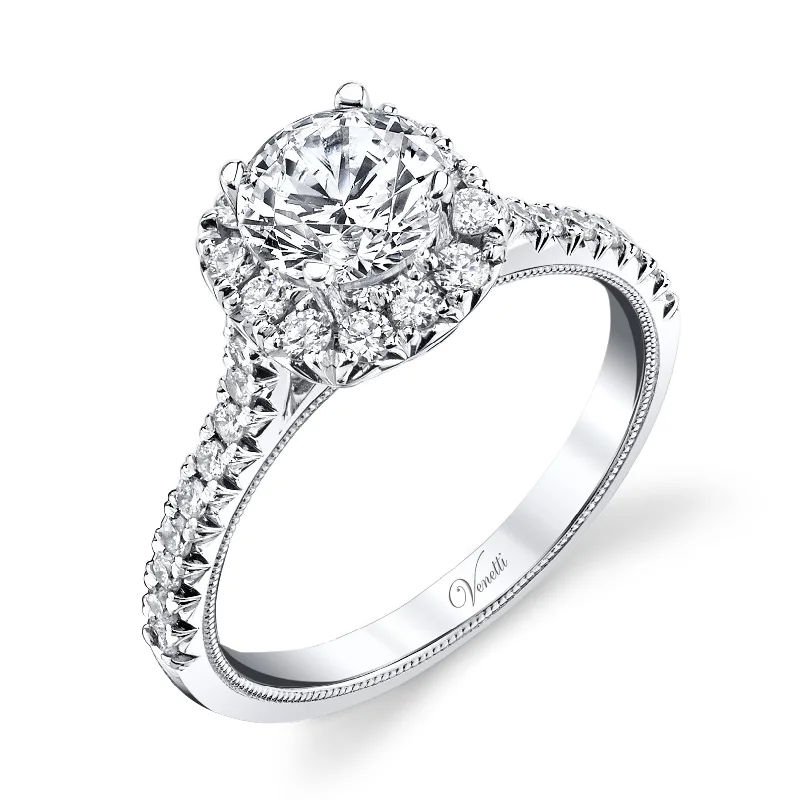 Glittering crystal engagement rings-Cathedral Halo Setting