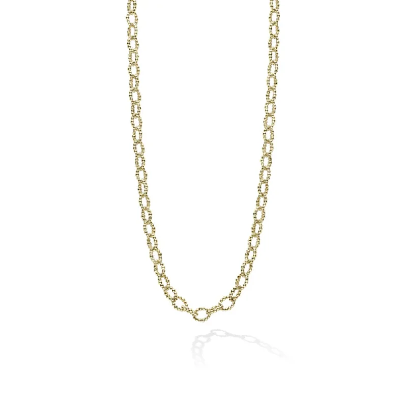 Heavy collar necklaces-Lagos Signature Caviar 18k Gold Petite Link Necklace