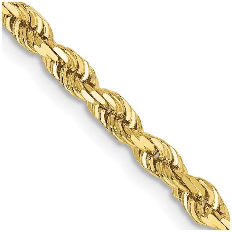 Chunky stone bangles-Curata 10k Yellow Gold Solid3.35mm Sparkle Cut Quadruple Rope Chain Bracelet