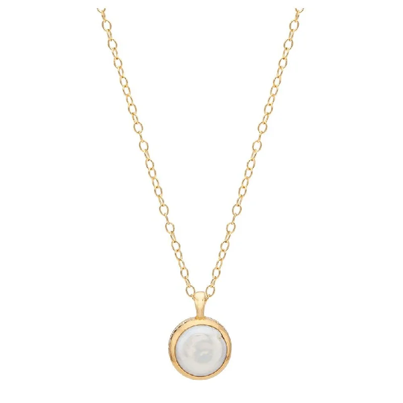 Drape-style necklaces-Anna Beck Pearl and Twisted Small Coin Pearl Pendant Necklace