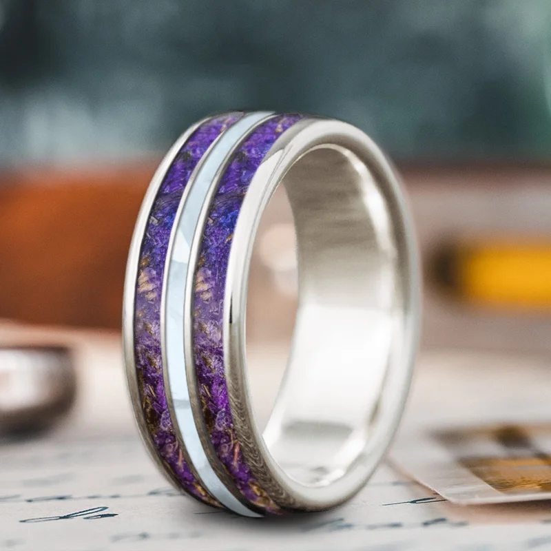 Coiled cord rings-Custom Design - 3-Inlay Narrow Center Ring uHKn_DDVKlRRrwRizIAy_neC