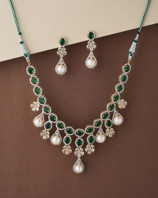 Glossy enamel necklaces-Gorgeous and Trendy Real Pearl Necklace Set