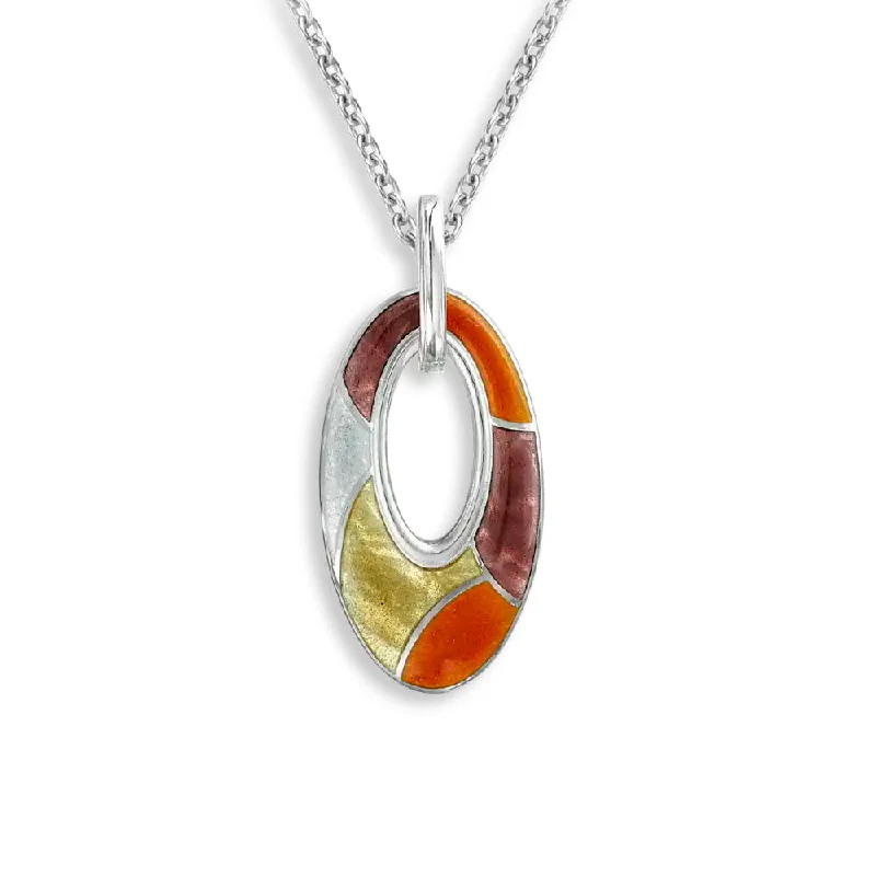 Soft silk necklaces-Nicole Barr Orange Cut-Out Oval Necklace