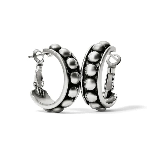 Bead weave earrings-Brighton | Pretty Tough Stud Medium Leverback Hoop Earring in Silver Tone