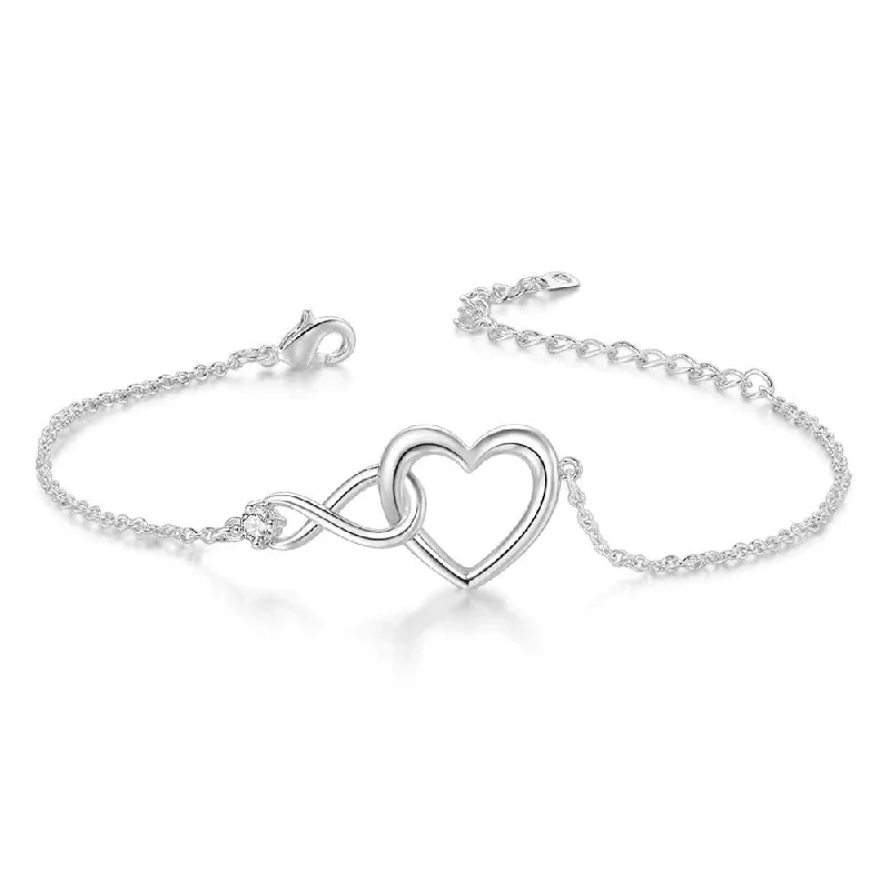 Vivid diamond bangles-Donatello Gian Infinity Heart Cubic Zirconia Bracelet