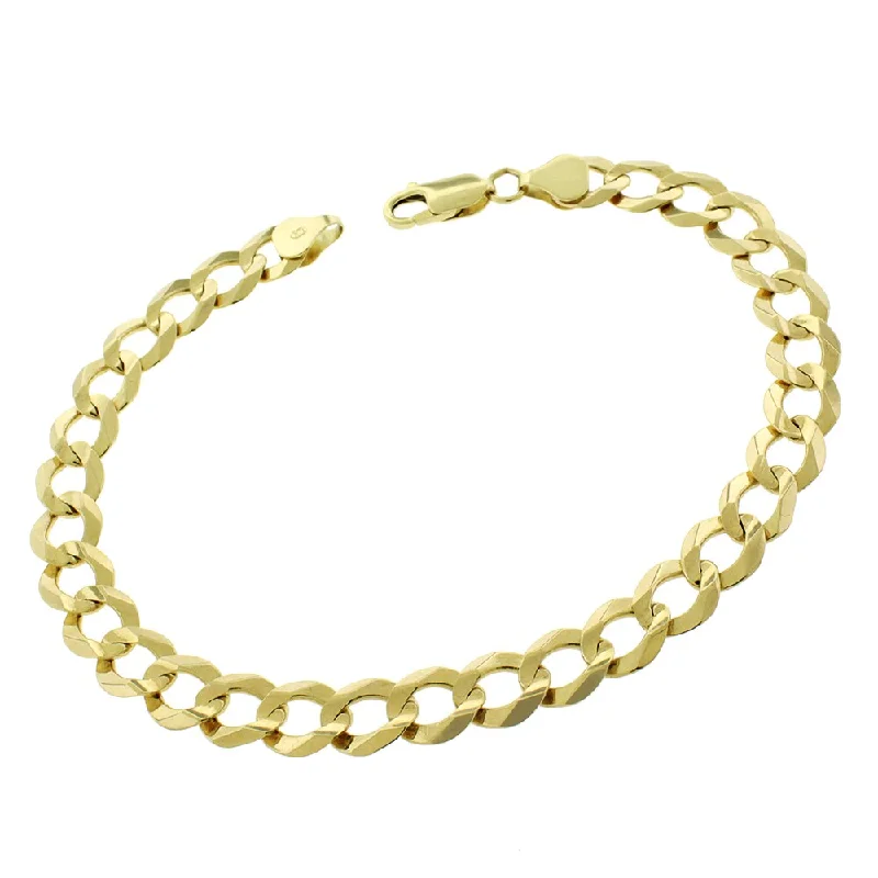 Curved art bangles-14k Gold 8mm Solid Cuban Curb Link Bracelet