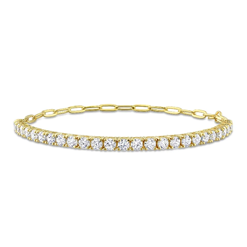 Tri-tone bangles-Miadora 5ct TGW Cubic Zirconia Tennis Bracelet in Yellow Silver