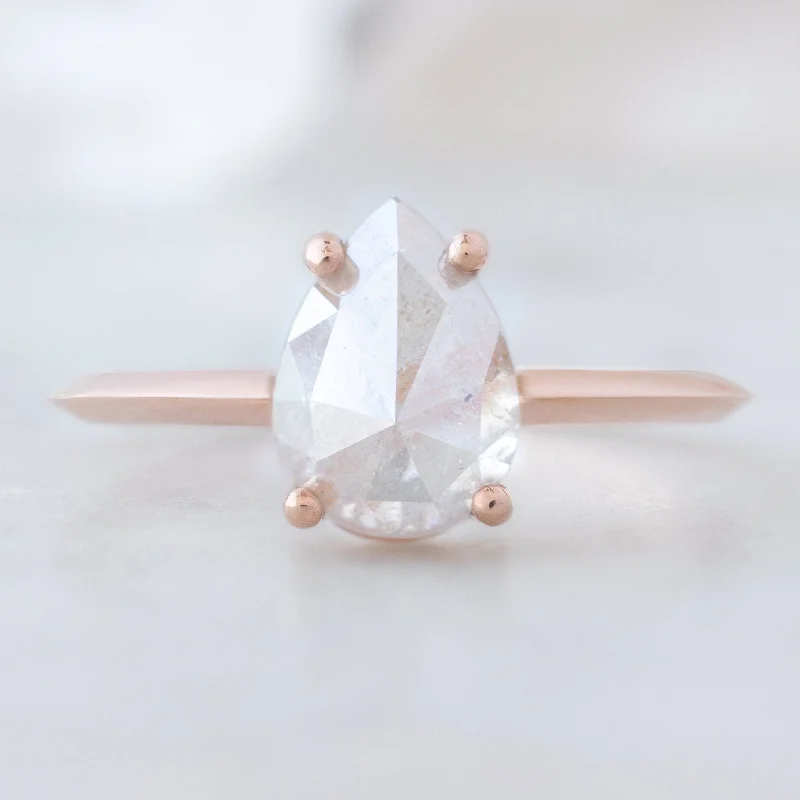 Hexagon cut engagement rings-The Bryn Ring | 1.76ct Pear Pink Diamond in 14K Rose Gold