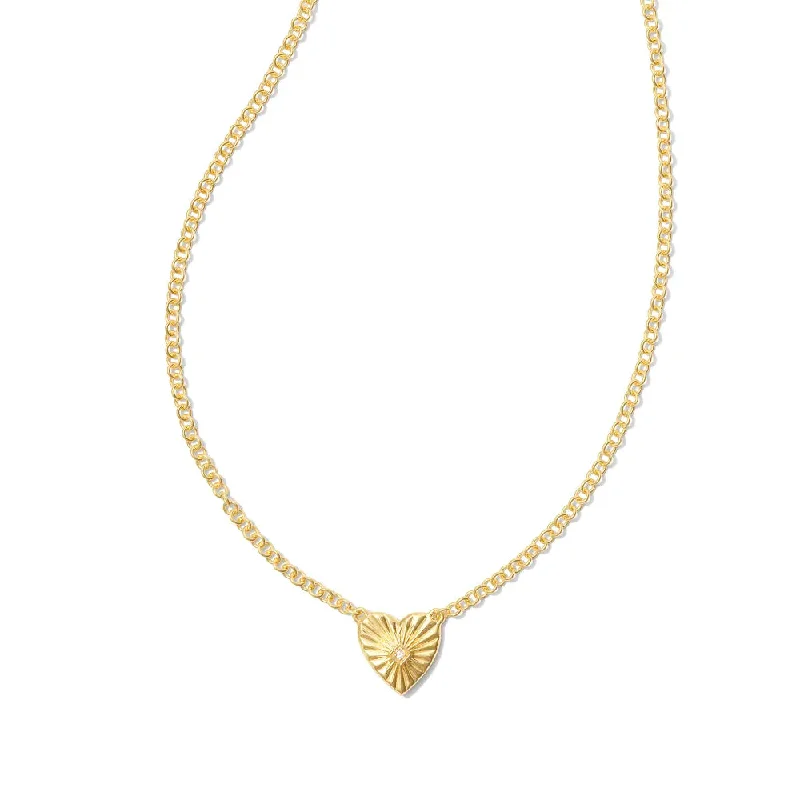 Warm wood necklaces-Kendra Scott Maia Heartburst Pendant Necklace in 18k Gold Vermeil