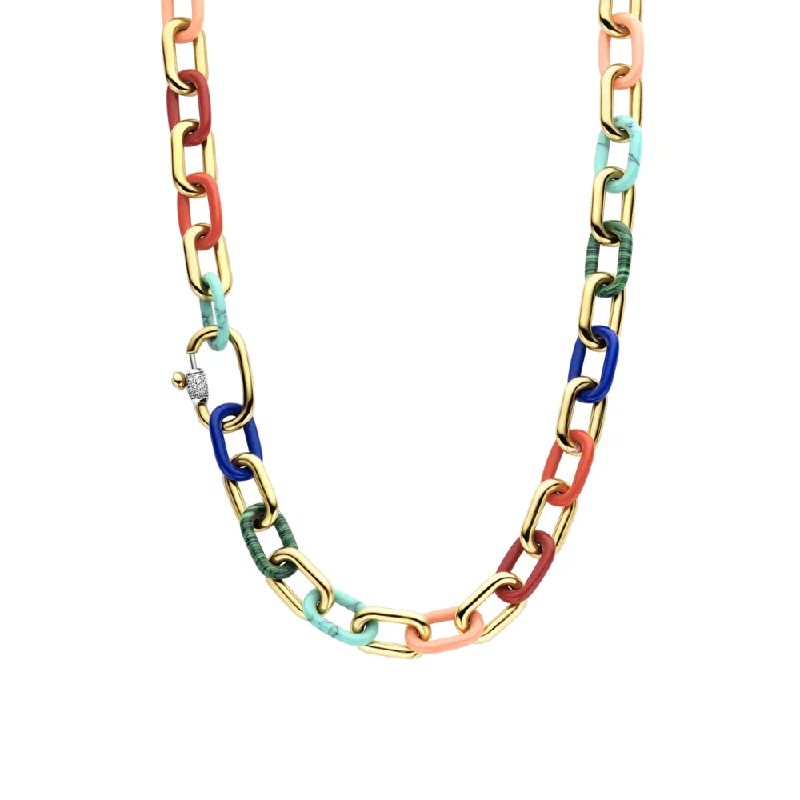 Retro deco necklaces-Ti Sento Multi-Color Chain Necklace