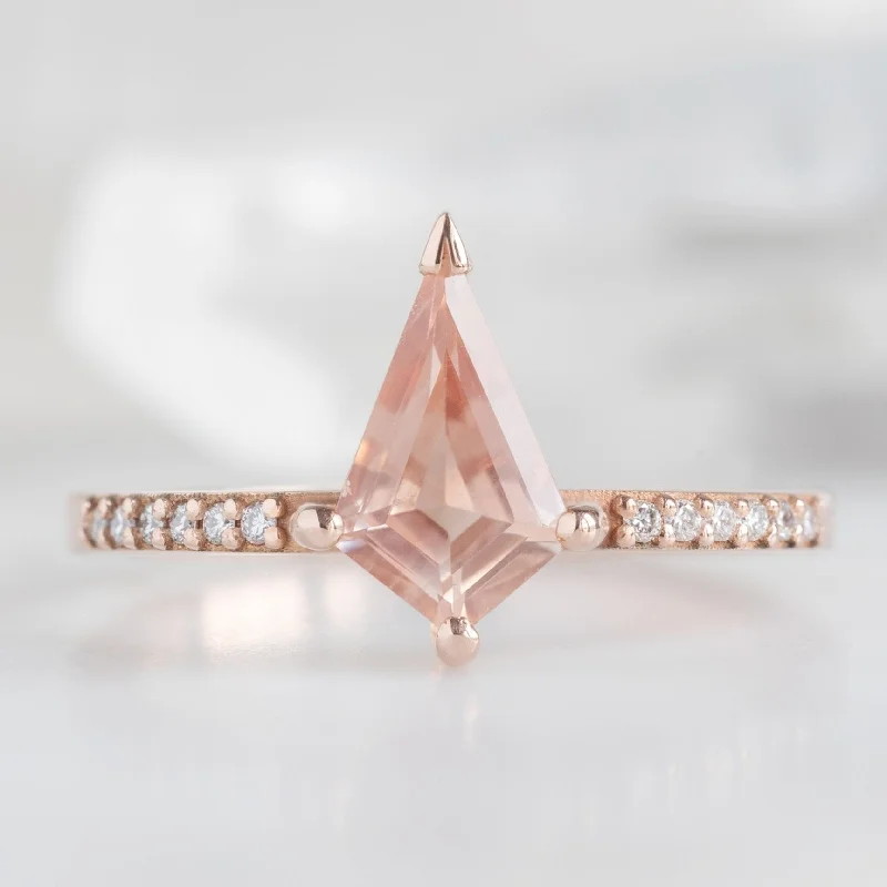 Toggle band engagement rings-The Willow Ring | 0.79ct Kite Sunstone in 14K Rose Gold