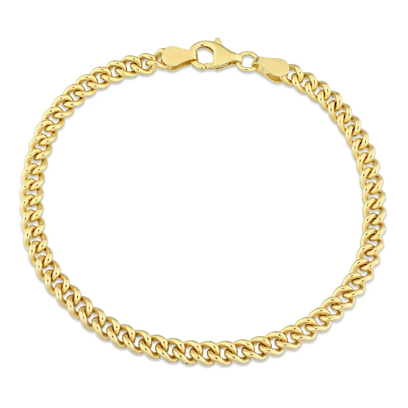 Smooth form bangles-Miadora 18kt Yellow Gold Plated Sterling Silver Curb Chain Bracelet