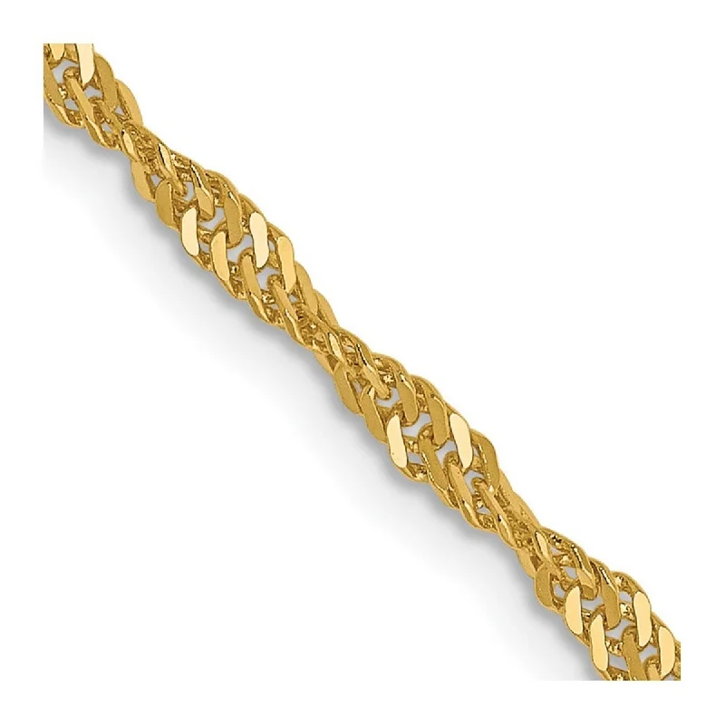 Cord edge bangles-Curata 14k Yellow Gold 1.9mm Singapore Chain Bracelet