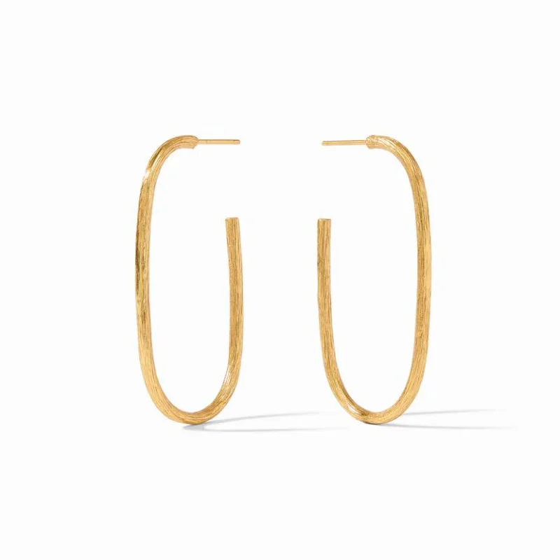 Tiered drop earrings-Julie Vos | Ivy Large Hoop Earrings in Gold