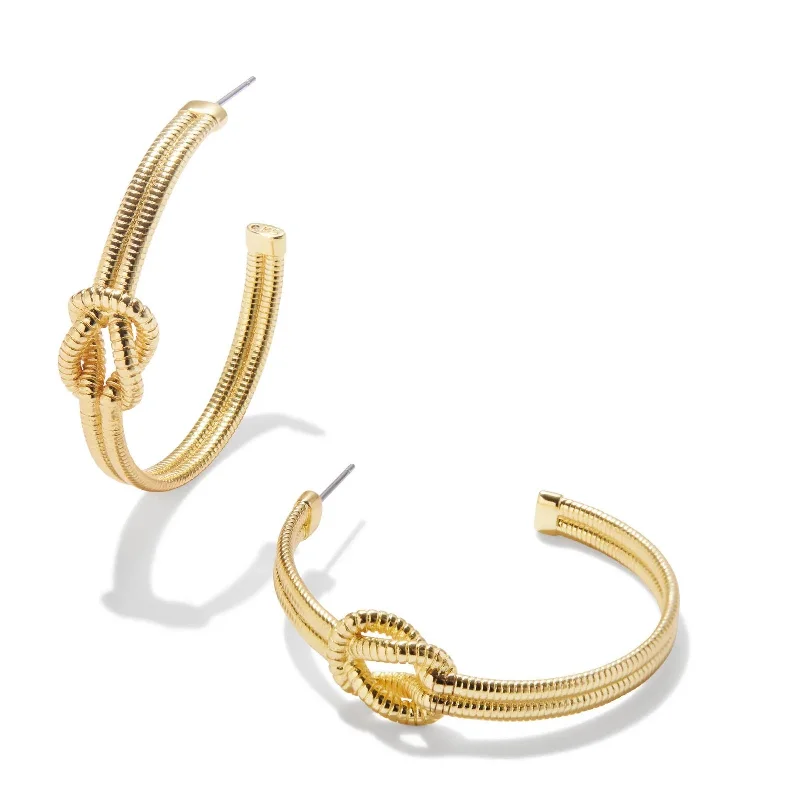 Flat coin earrings-Kendra Scott | Annie Hoop Earrings in Gold