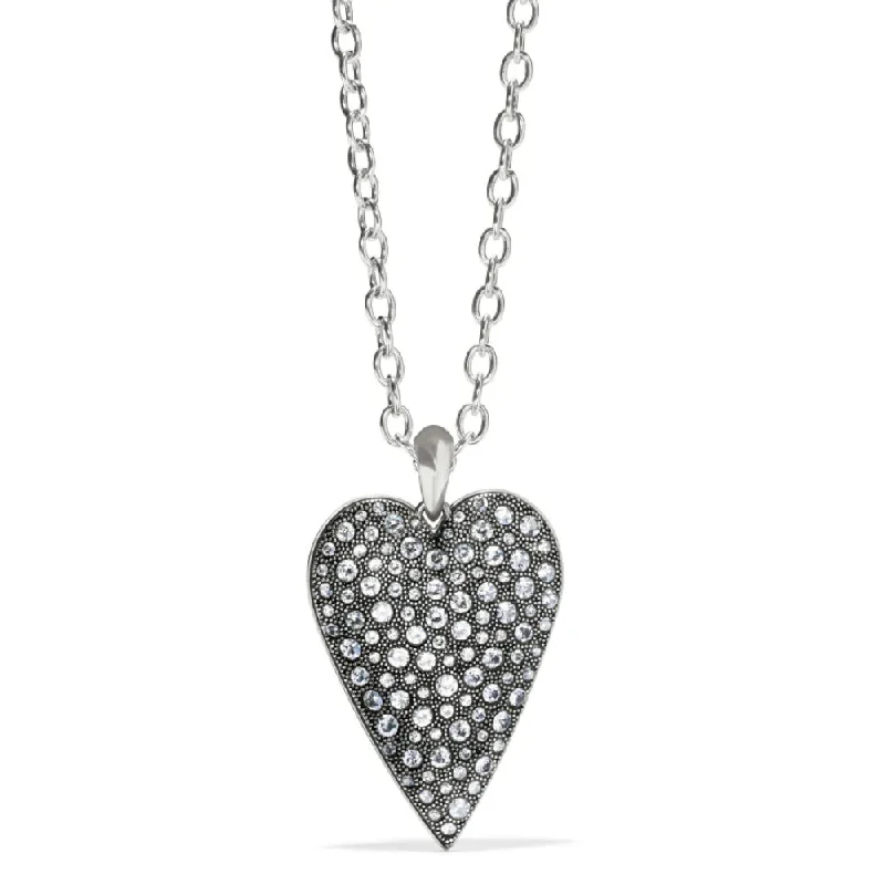 Faith charm necklaces-Brighton Glisten Heart Convertible Necklace