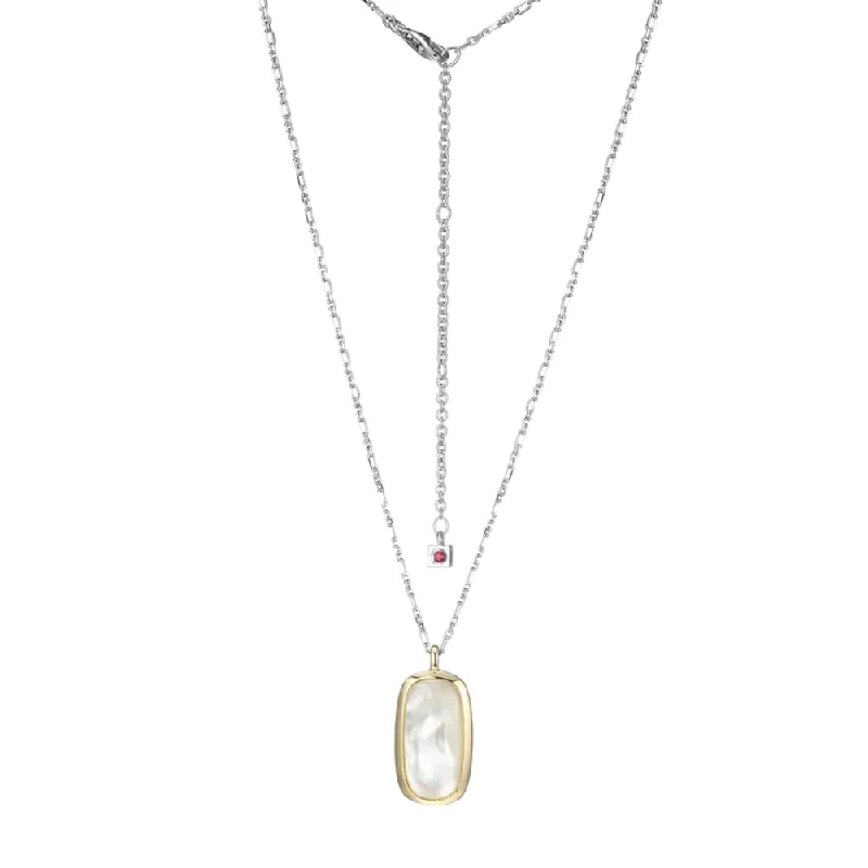 Heavy collar necklaces-Elle "Allure" Mother of Pearl Pendant Necklace