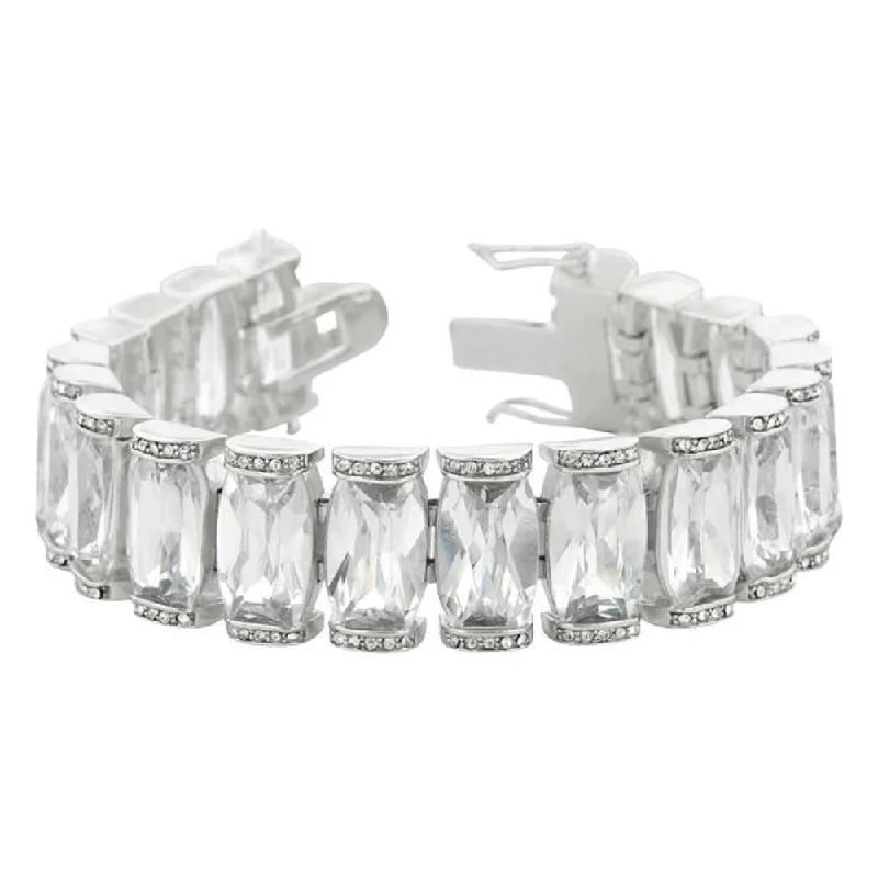 Hawk motif bangles-Elegant Bridal Bracelet Sparkling Cubic Zirconia Women's Tennis Bracelet - 7.25 Inch