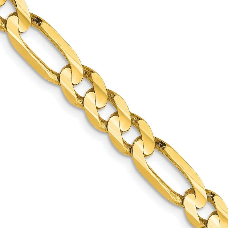 Radiant star bangles-Curata 10k Lobster Claw Closure 5.25mm Concave Figaro Chain Bracelet