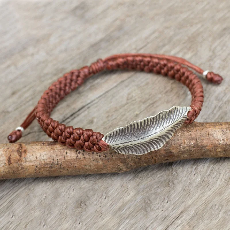 Tiny stack bangles-Handmade Silver 'Brown Hill Tribe Dream' Bracelet (Thailand) - 7'6" x 9'6"