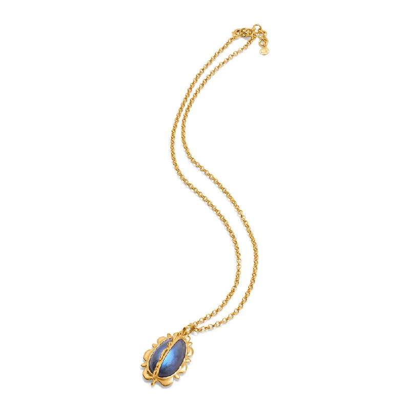 Leaf motif necklaces-Capucine De Wulf Bliss Necklace in Blue Labradorite