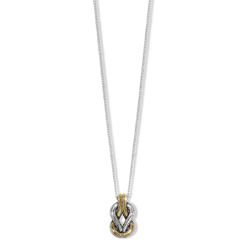 Layered chain necklaces-Brighton Interlok Harmony Two Tone Petite Necklace