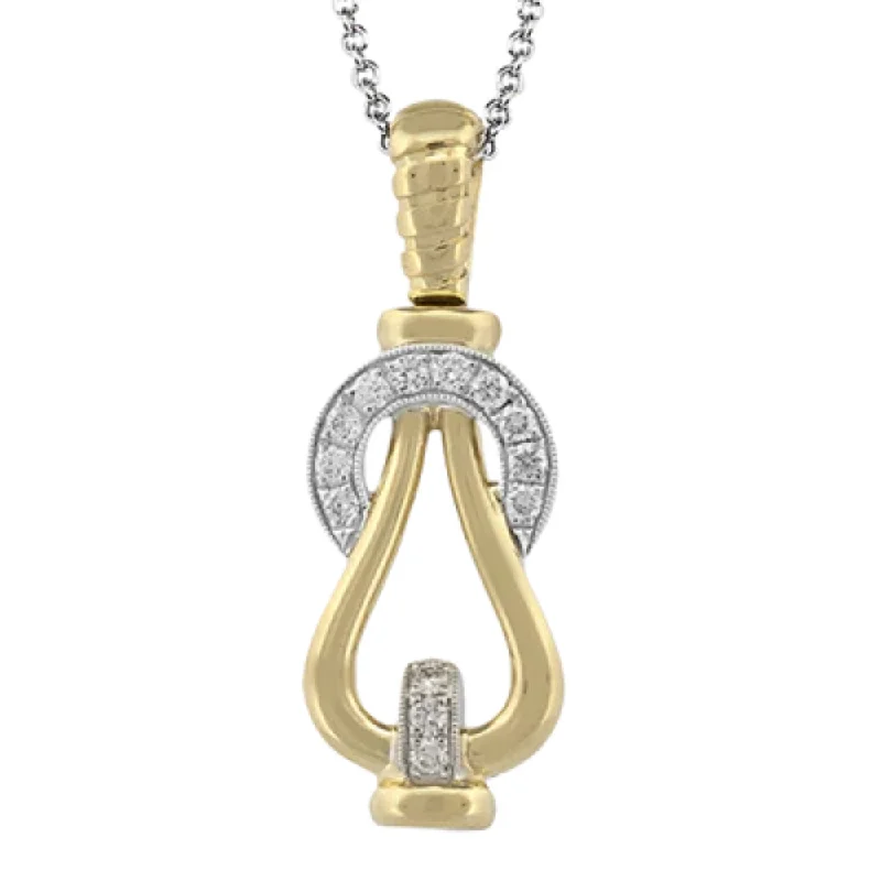 Celestial sign necklaces-Simon G. 18k Two-Tone Buckle Pendant Necklace