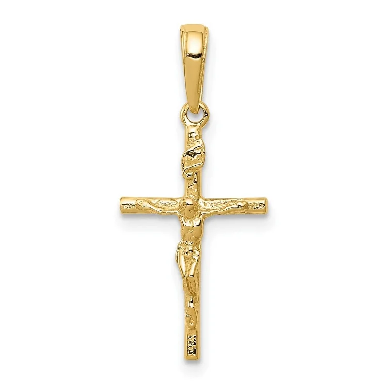 Vintage locket necklaces-Curata 14k Yellow Gold 18" INRI Hollow Crucifix Pendant Necklace 18x12mm