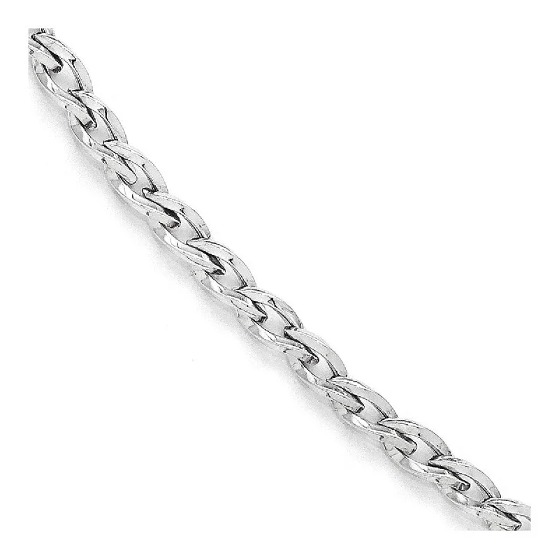 Whimsical bangles-Curata 10k White Gold Fancy Squared Polished Link Bracelet 7.5 Inch