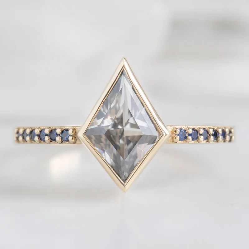 Subtle halo engagement rings-The Willow Ring | 1.50ct Kite White Sapphire in 14K Yellow Gold