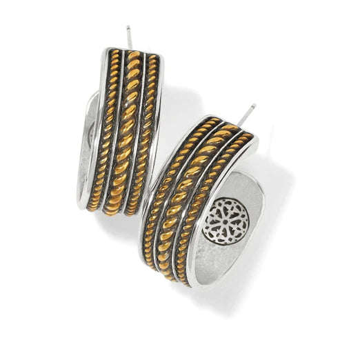 Glossy enamel earrings-Brighton | Ferrara Monete Wide Hoop Earrings in Gold and Silver Tone