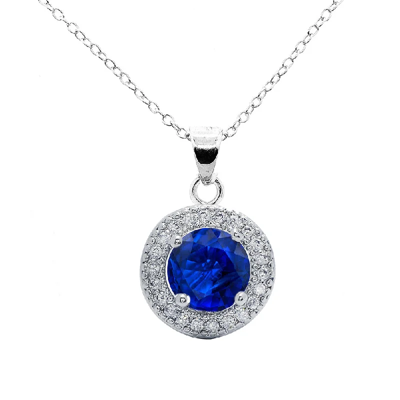 Agate stone necklaces-Gwendolyn 18k White Gold Plated Halo Necklace with Round Cut Simulated Diamond Crystals