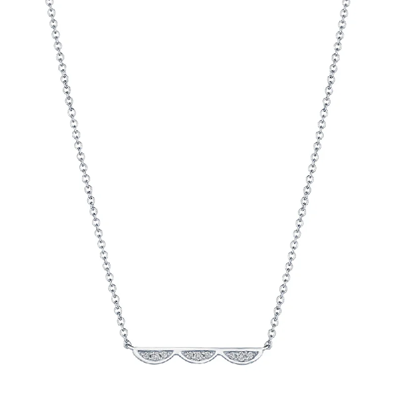 Agate stone necklaces-Tacori Closed Crescent Diamond Necklace - Petite