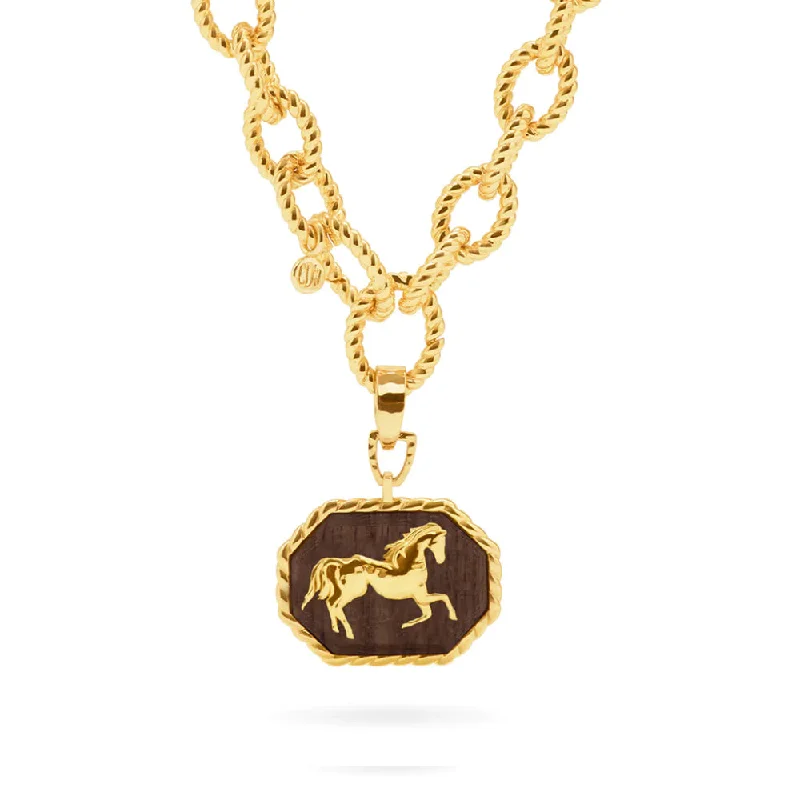 Vintage locket necklaces-Capucine de Wulf Equestrian Pendant Necklace